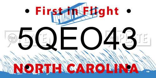 5QEO43 North Carolina License Plate