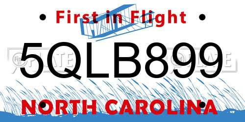 5QLB899 North Carolina License Plate