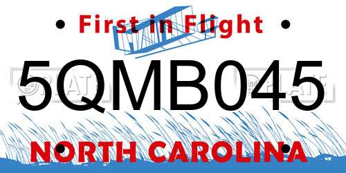 5QMB045 North Carolina License Plate