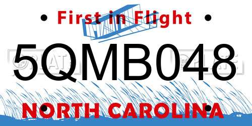 5QMB048 North Carolina License Plate