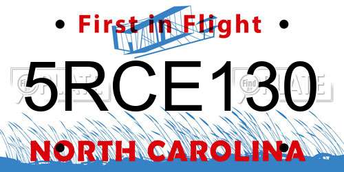 5RCE130 North Carolina License Plate