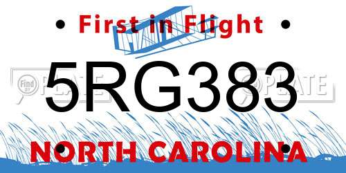 5RG383 North Carolina License Plate