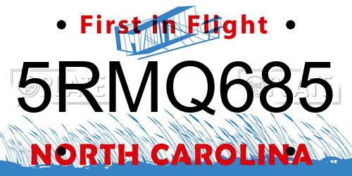 5RMQ685 North Carolina License Plate