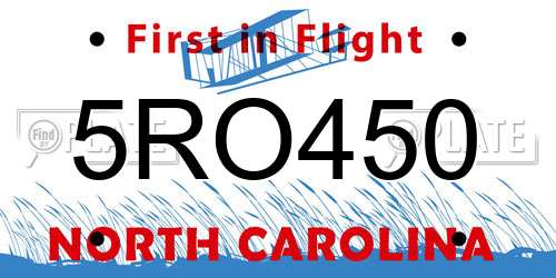 5RO450 North Carolina License Plate