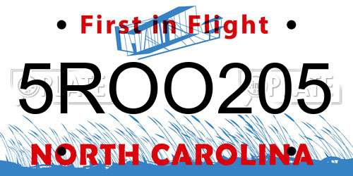5ROO205 North Carolina License Plate