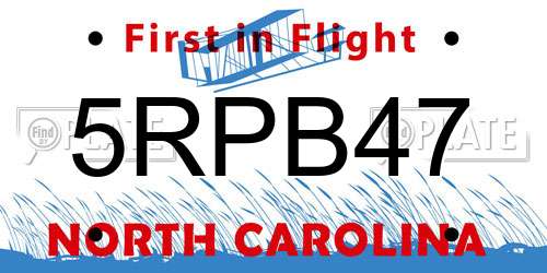 5RPB47 North Carolina License Plate