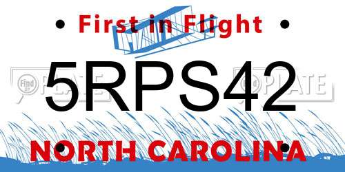 5RPS42 North Carolina License Plate
