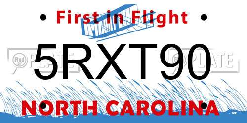 5RXT90 North Carolina License Plate