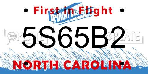 5S65B2 North Carolina License Plate