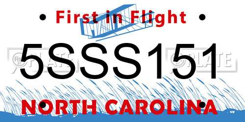5SSS151 North Carolina License Plate