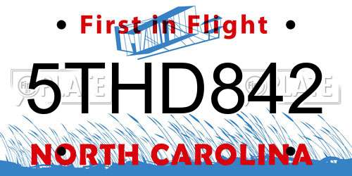 5THD842 North Carolina License Plate