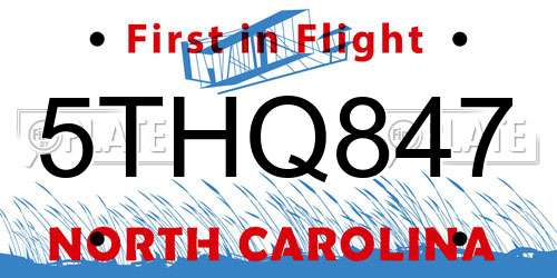 5THQ847 North Carolina License Plate