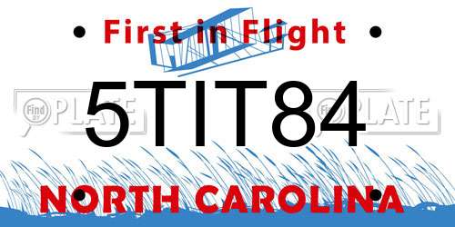 5TIT84 North Carolina License Plate