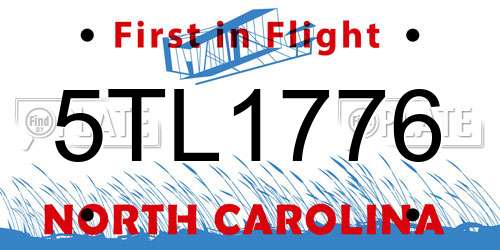5TL1776 North Carolina License Plate