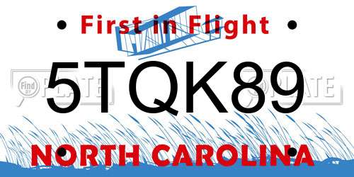 5TQK89 North Carolina License Plate