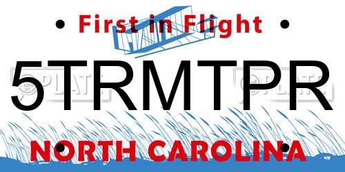 5TRMTPR North Carolina License Plate