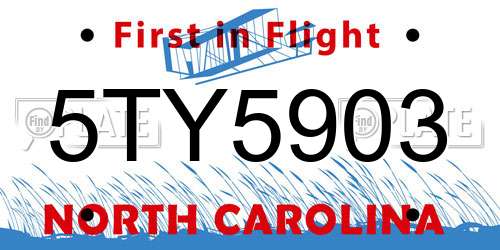5TY5903 North Carolina License Plate