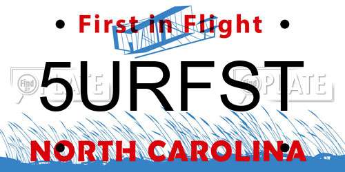 5URFST North Carolina License Plate