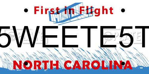 5WEETE5T North Carolina License Plate