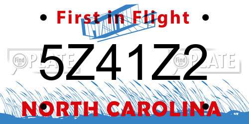 5Z41Z2 North Carolina License Plate