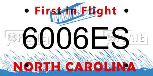 6006ES North Carolina License Plate