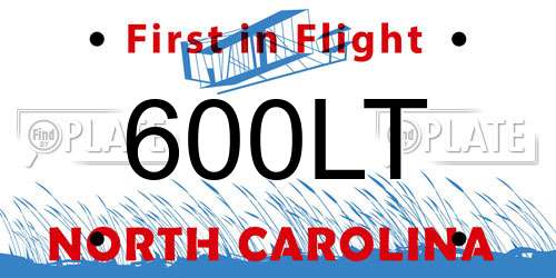 600LT North Carolina License Plate