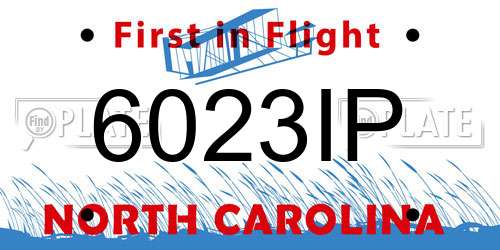 6023IP North Carolina License Plate