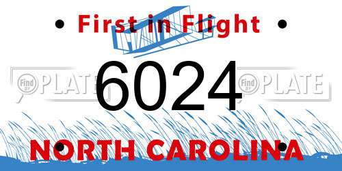 6024 North Carolina License Plate