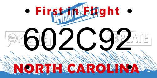 602C92 North Carolina License Plate