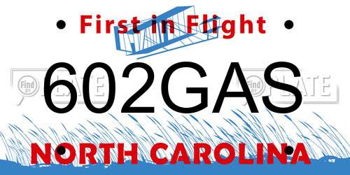 602GAS North Carolina License Plate