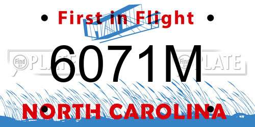 6071M North Carolina License Plate
