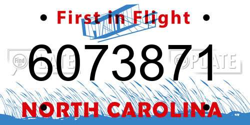 6073871 North Carolina License Plate