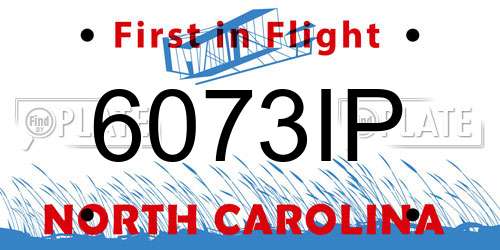 6073IP North Carolina License Plate