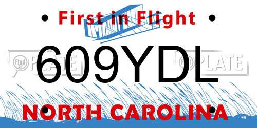 609YDL North Carolina License Plate