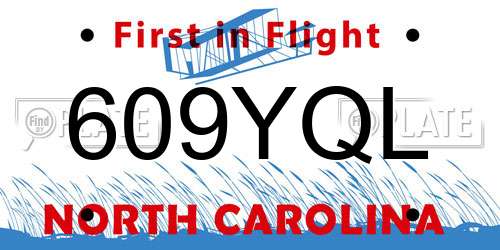 609YQL North Carolina License Plate