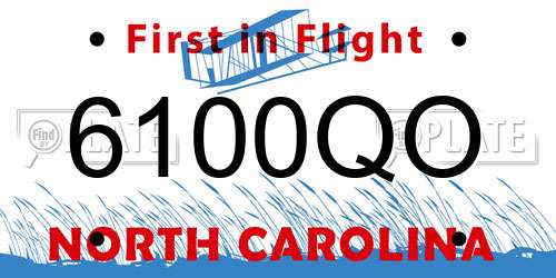 6100QO North Carolina License Plate