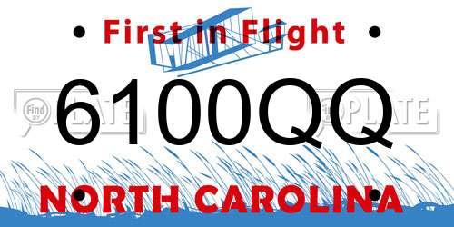6100QQ North Carolina License Plate