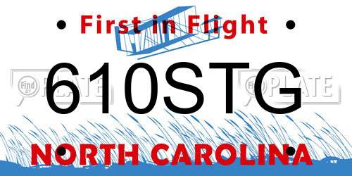 610STG North Carolina License Plate