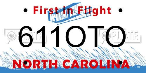611OTO North Carolina License Plate