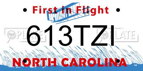 613TZI North Carolina License Plate