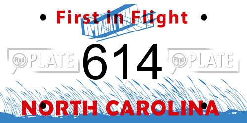 614 North Carolina License Plate