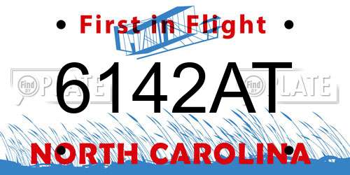 6142AT North Carolina License Plate