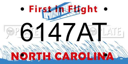 6147AT North Carolina License Plate