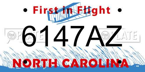 6147AZ North Carolina License Plate