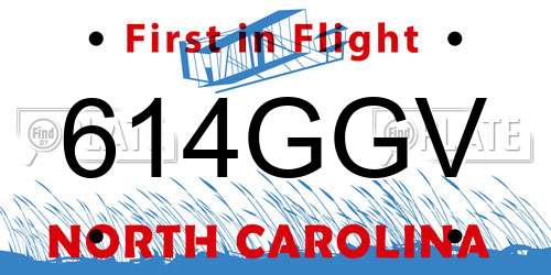 614GGV North Carolina License Plate