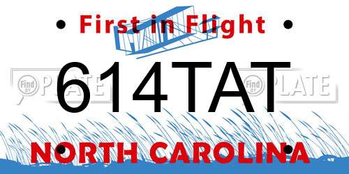 614TAT North Carolina License Plate