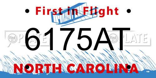 6175AT North Carolina License Plate