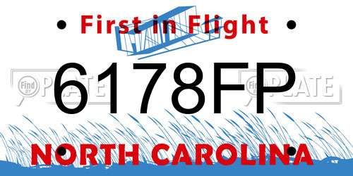 6178FP North Carolina License Plate