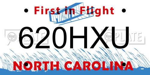620HXU North Carolina License Plate