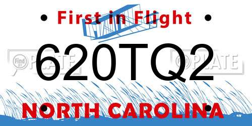 620TQ2 North Carolina License Plate